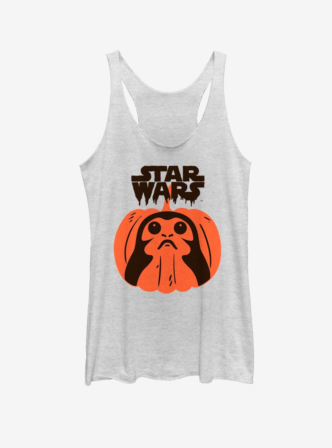 Star Wars Porg Pumpkin Girls Tank, WHITE HTR, hi-res