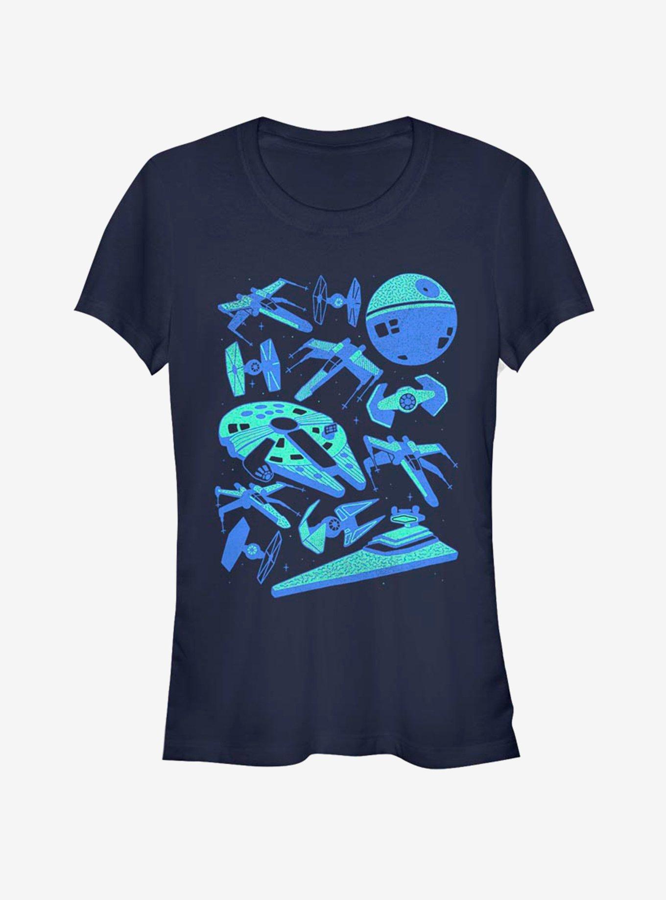 Star Wars Blue Ships Girls T-Shirt, NAVY, hi-res