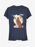 Star Wars Simple Chewy and Porgs Girls T-Shirt, NAVY, hi-res