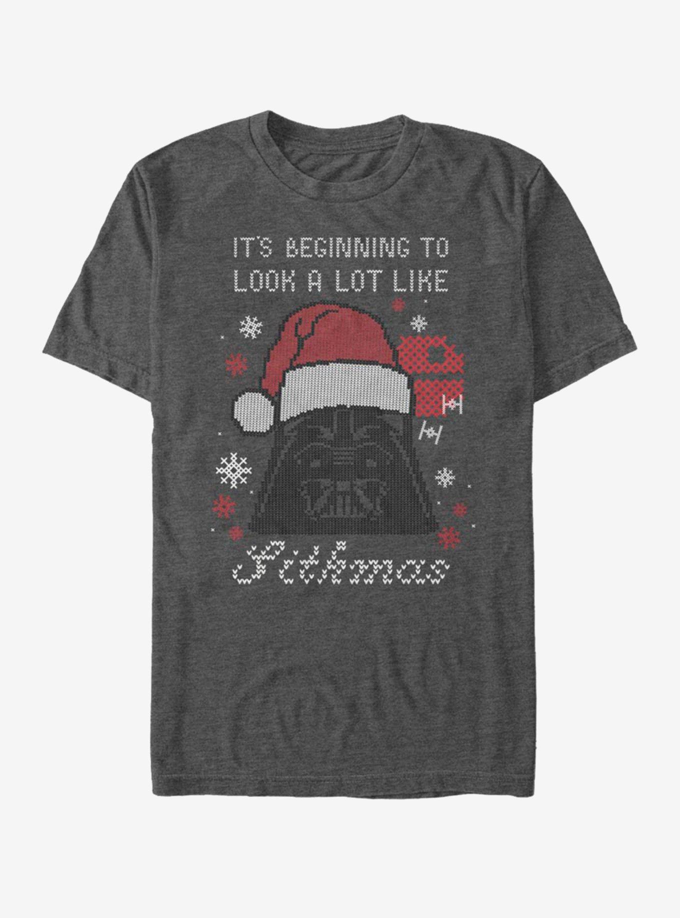 Star Wars Beginning To Look Like Sithmas T-Shirt, CHAR HTR, hi-res
