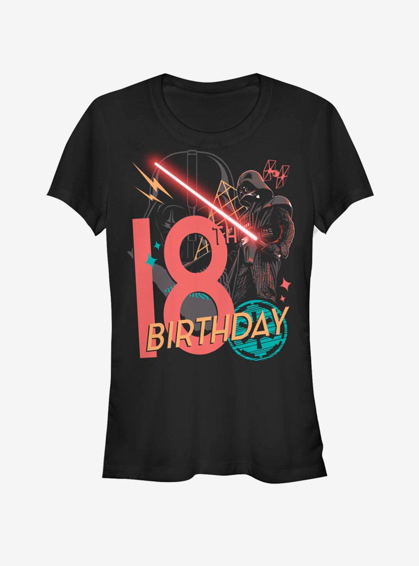 Star Wars Vader 18th B-Day Girls T-Shirt, BLACK, hi-res
