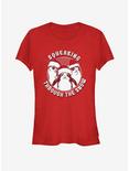 Star Wars Squeaking Through the Snow Girls T-Shirt, RED, hi-res