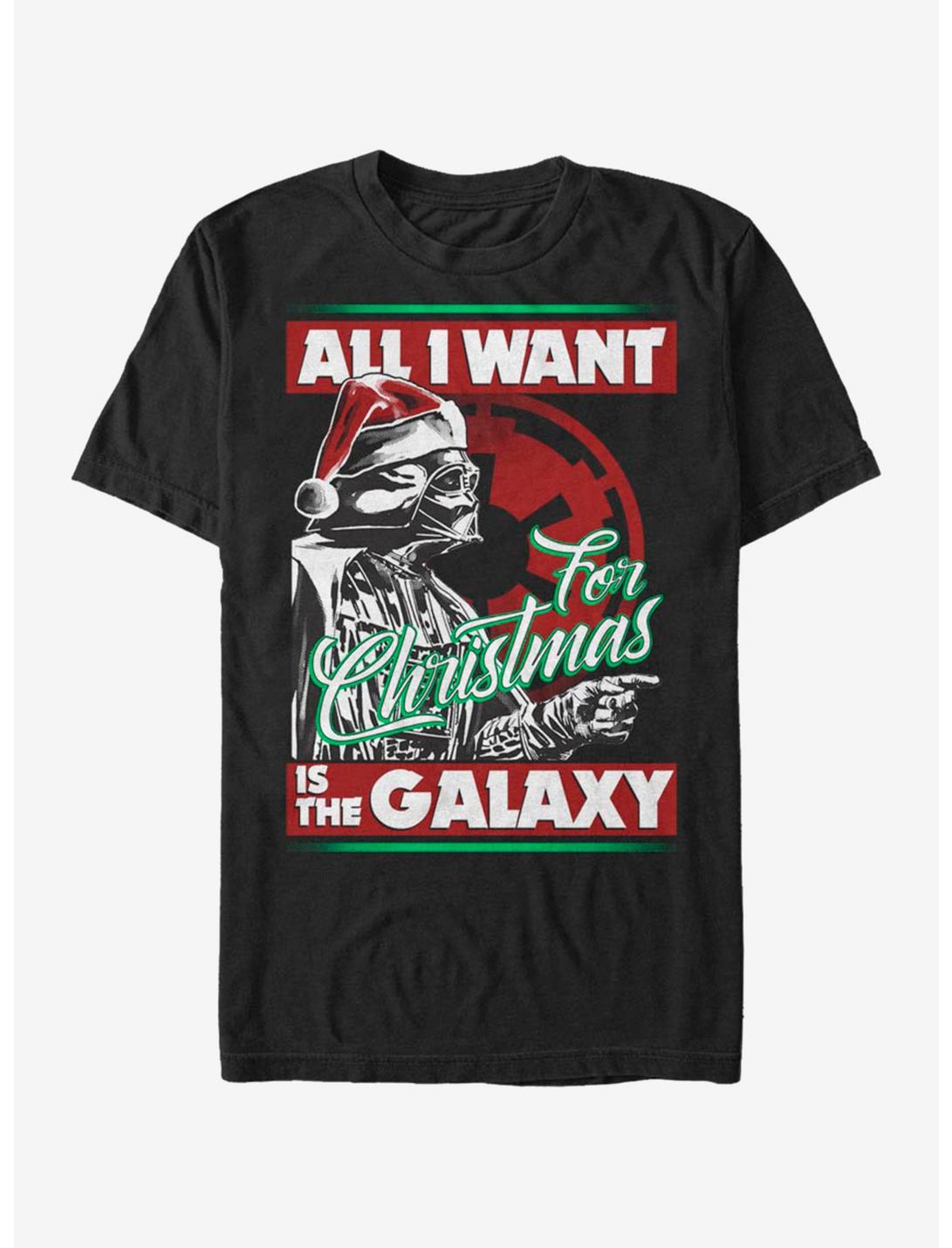 Star Wars Vader Xmas Galaxy T-Shirt, BLACK, hi-res