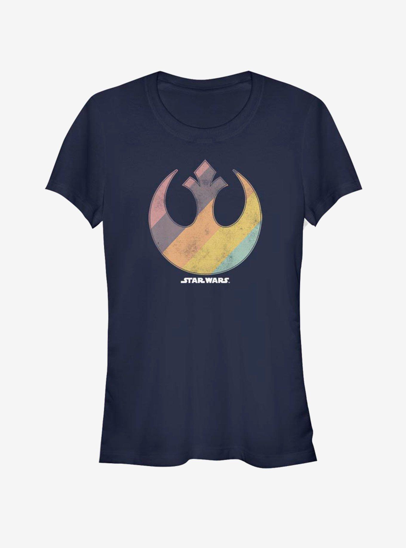 Star Wars Rainbow Rebel Girls T-Shirt, NAVY, hi-res