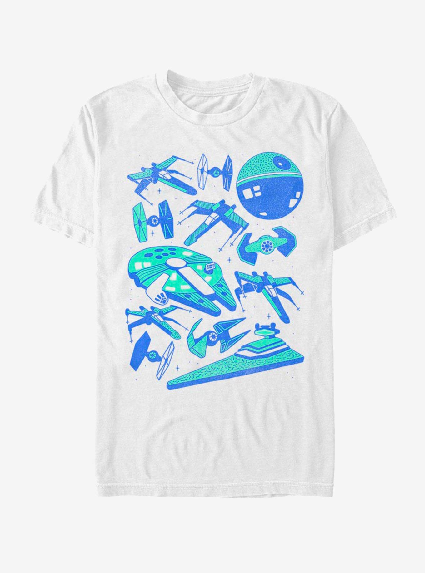 Star Wars Blue Ships T-Shirt, WHITE, hi-res