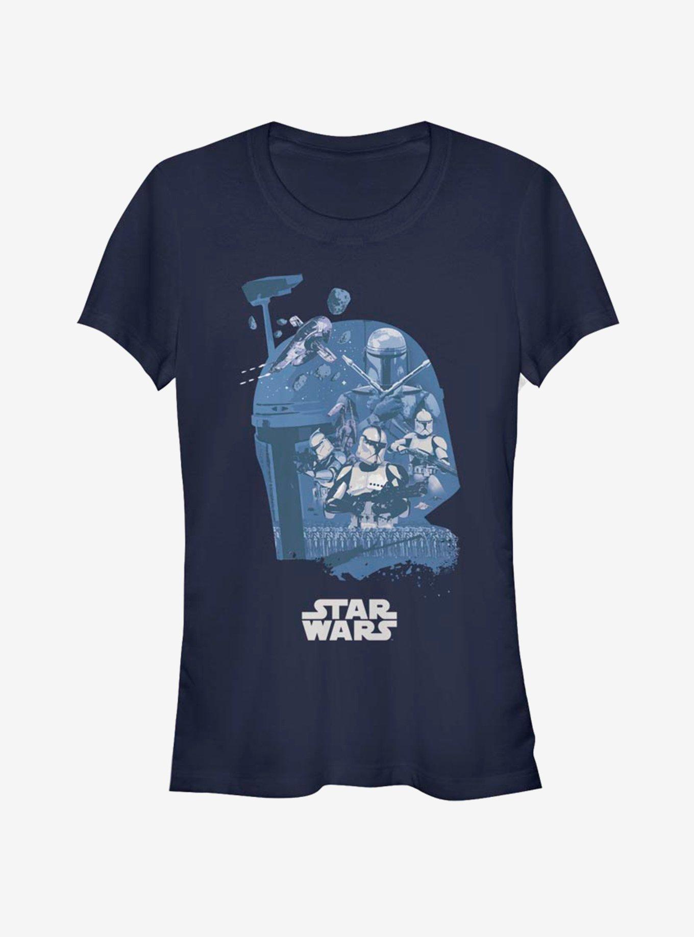 Star Wars Boba Fett Head Fill Girls T-Shirt, NAVY, hi-res