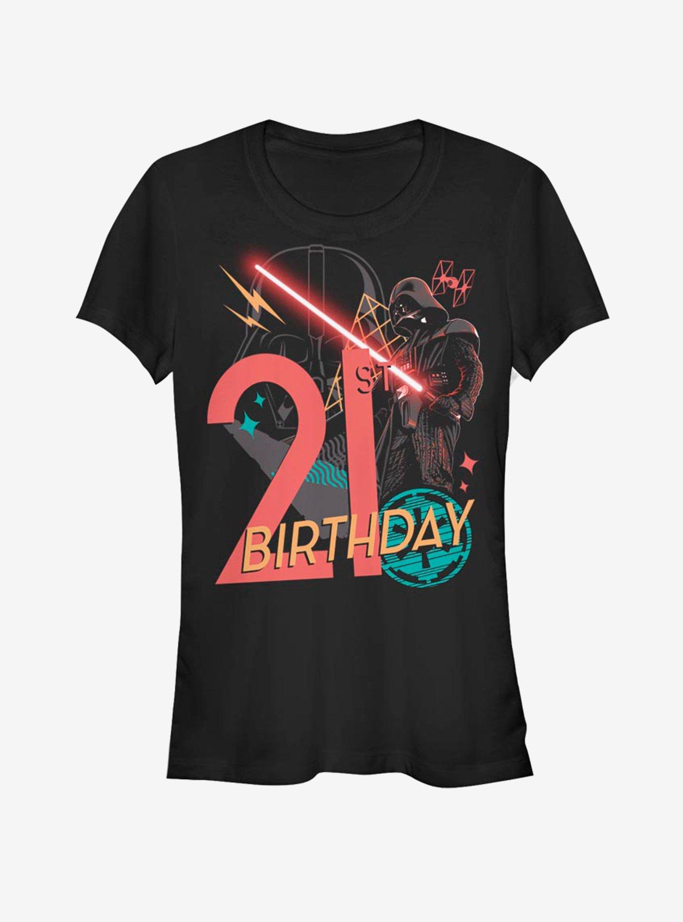 Star Wars Vader 21st B-Day Girls T-Shirt, BLACK, hi-res