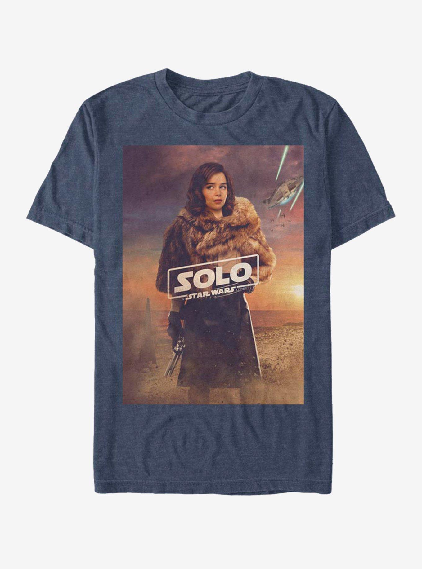 Star Wars Qi'ra Poster T-Shirt, NAVY HTR, hi-res
