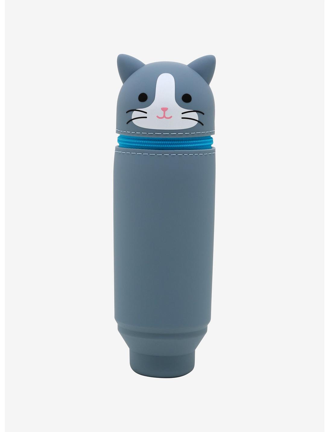 Grey Cat Stand-Up Pencil Case, , hi-res