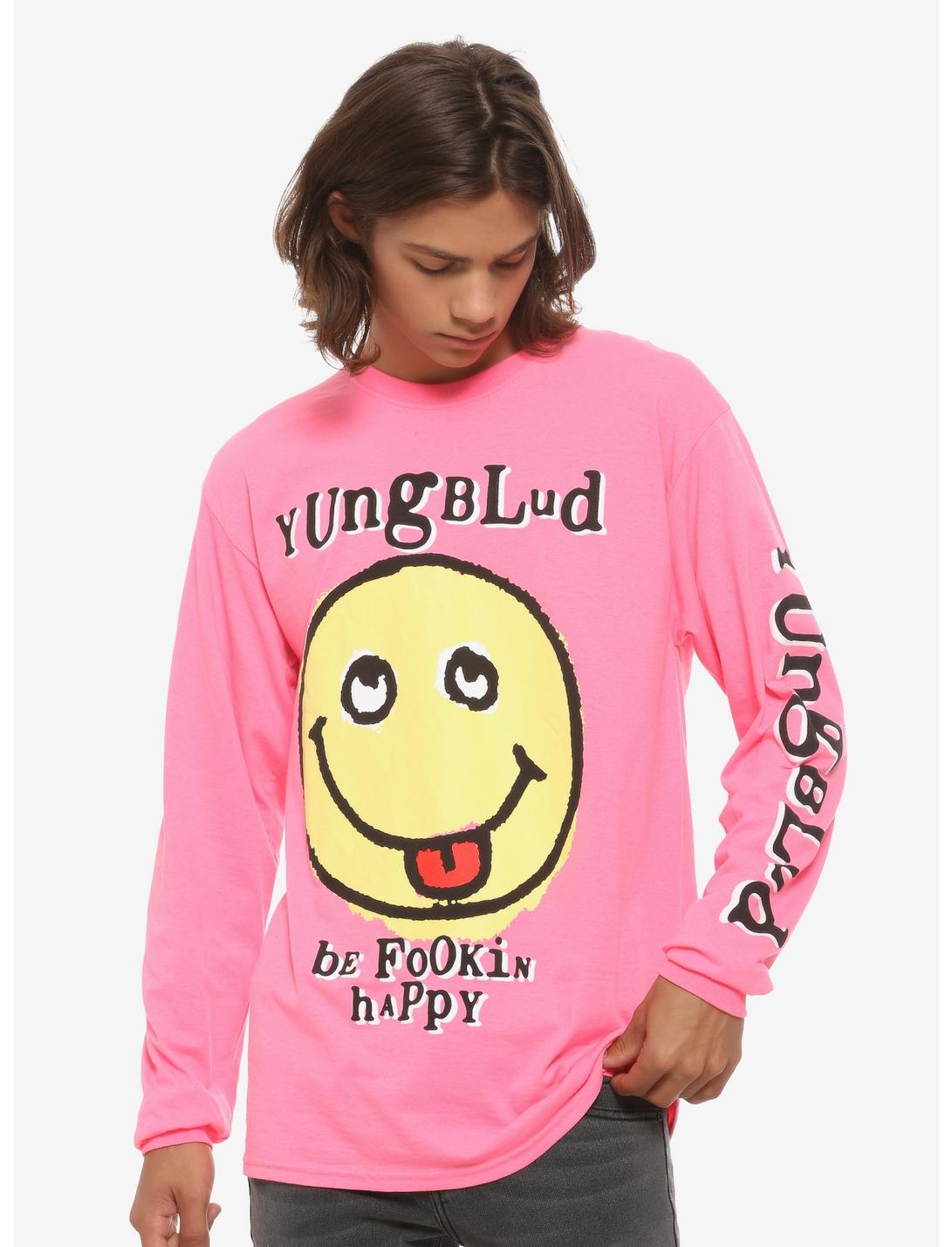 Yungblud Be Fookin Happy Long-Sleeve T-Shirt, BLACK, hi-res