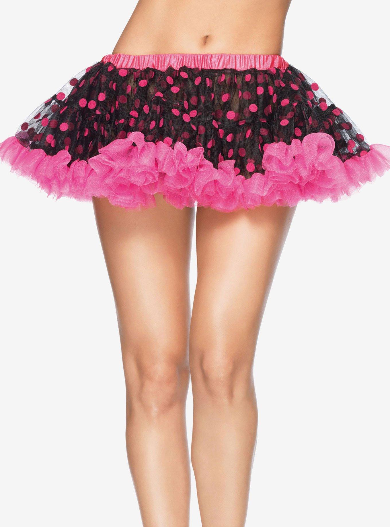 Neon Pink Chiffon Mini Petticoat, , hi-res