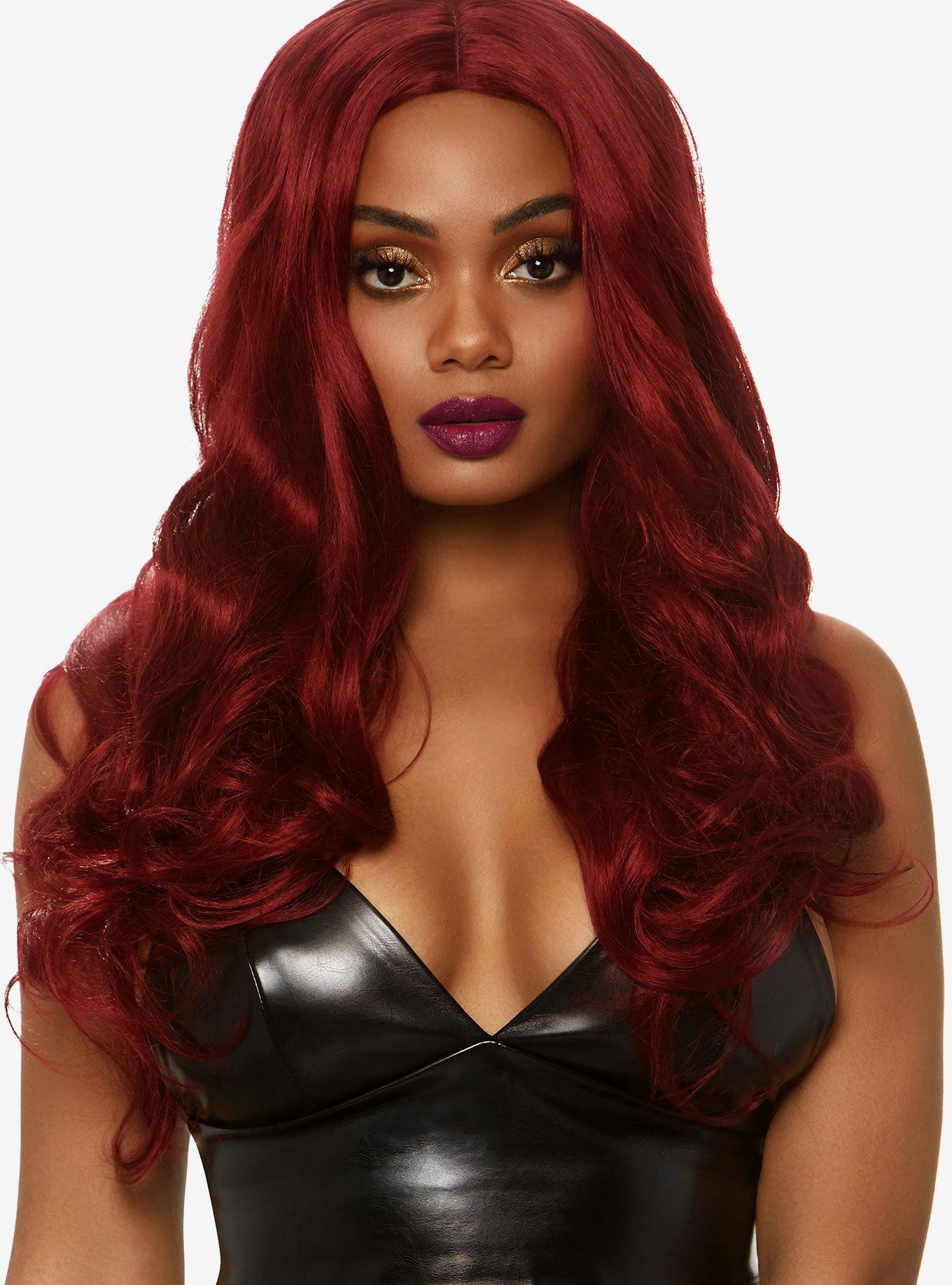 Burgundy Long Wavy Wig