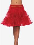 Red Shimmer Organza Knee Length Petticoat Skirt, , hi-res
