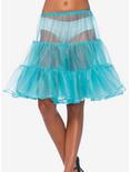 Tiffany Blue Shimmer Organza Knee Length Petticoat Skirt, , hi-res