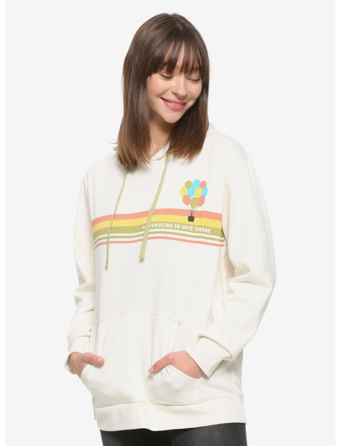 Disney Pixar Up Adventure Is Out There Striped Women's Hoodie - BoxLunch Exclusive, NATURAL, hi-res
