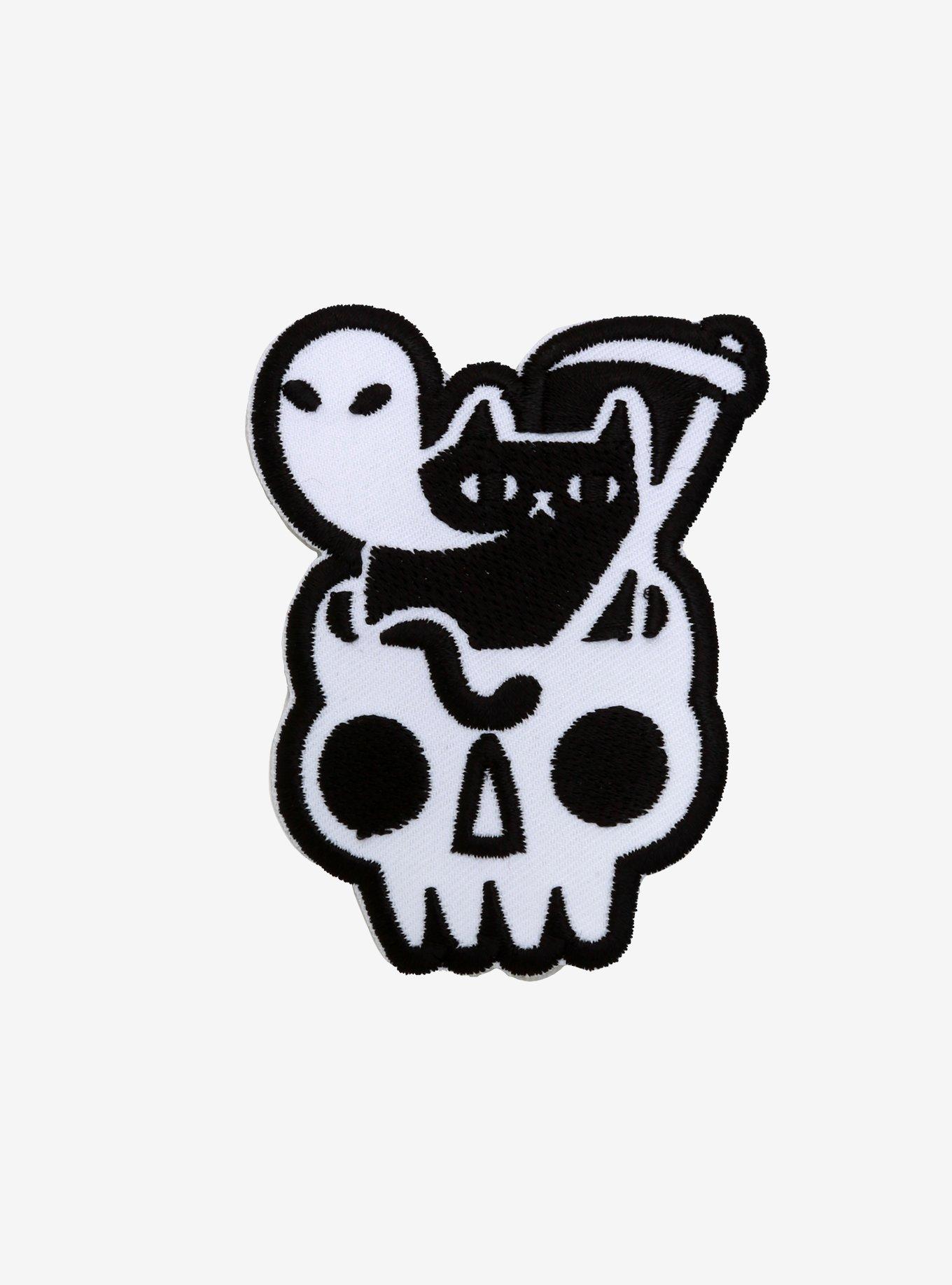 Reaper Cat Skull Ghost Patch | Hot Topic