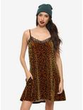 Leopard Print Velvet Slip Dress, LEOPARD, hi-res