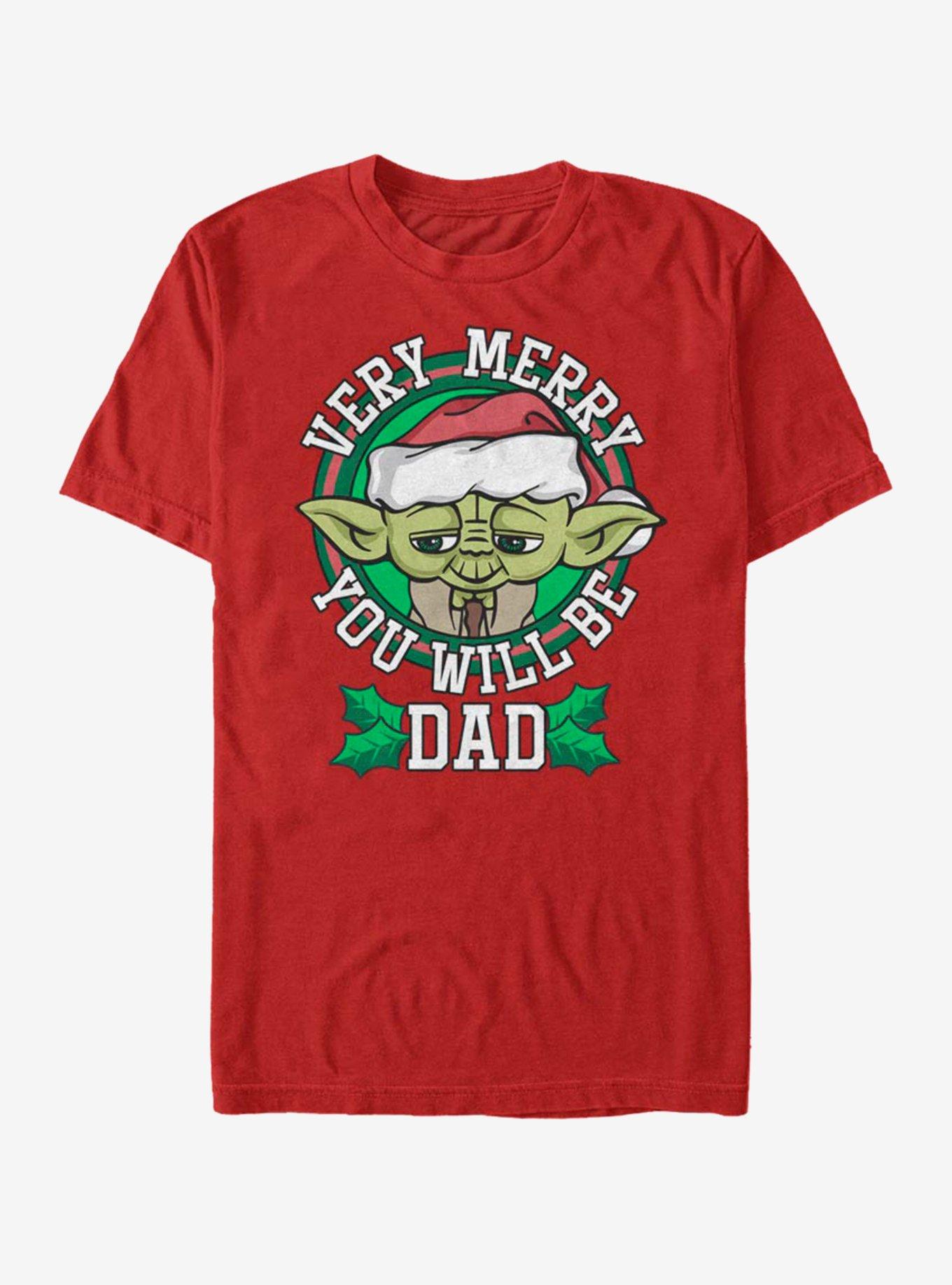 Star Wars Merry Yoda Dad T-Shirt