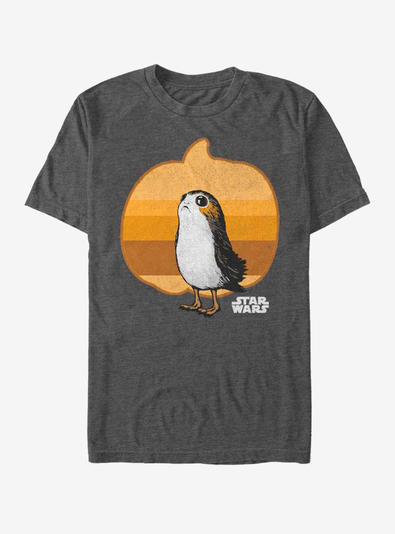 Star Wars Porg Simple Pumpkin T-Shirt, CHAR HTR, hi-res