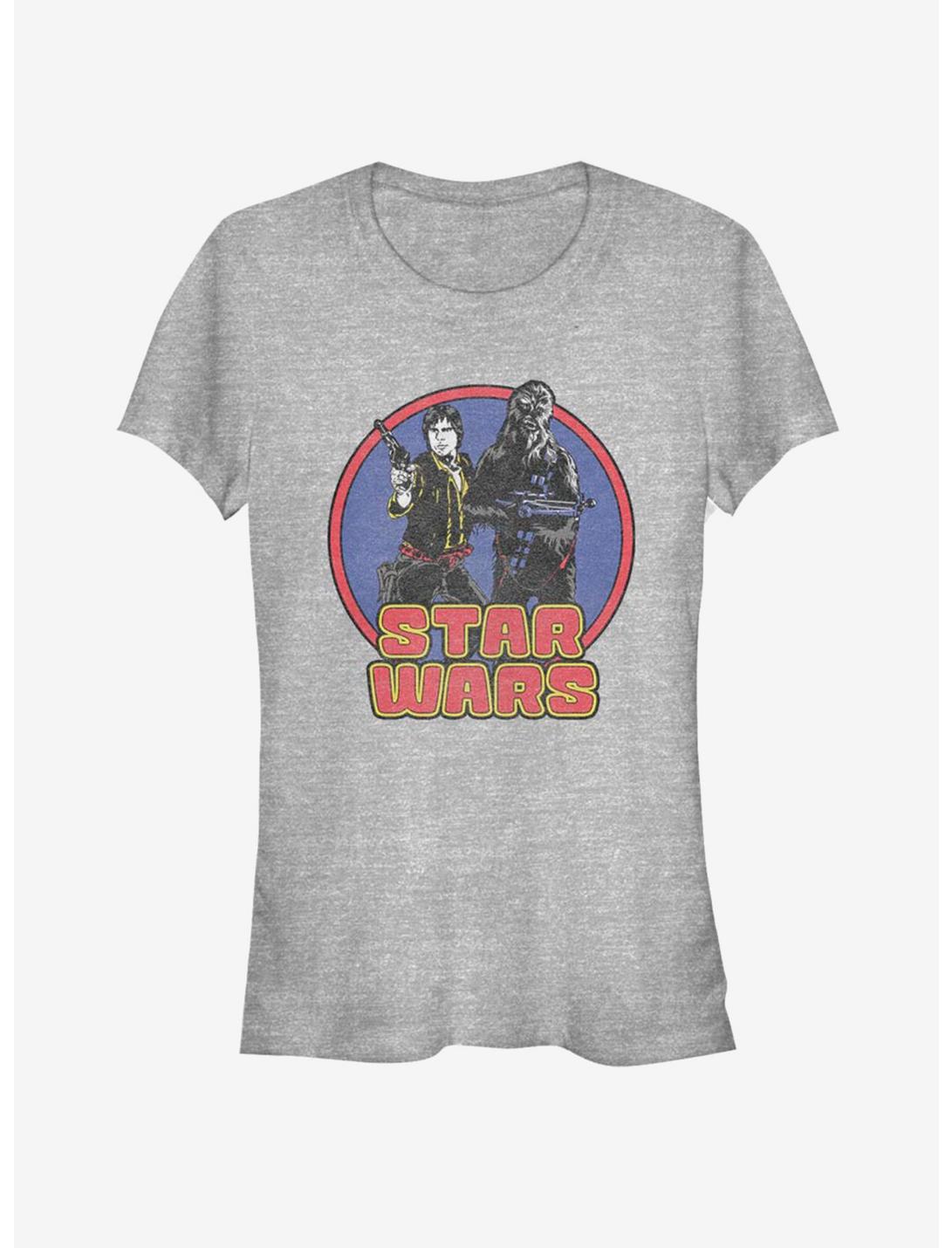 Star Wars Circle Chewy and Han Girls T-Shirt, ATH HTR, hi-res