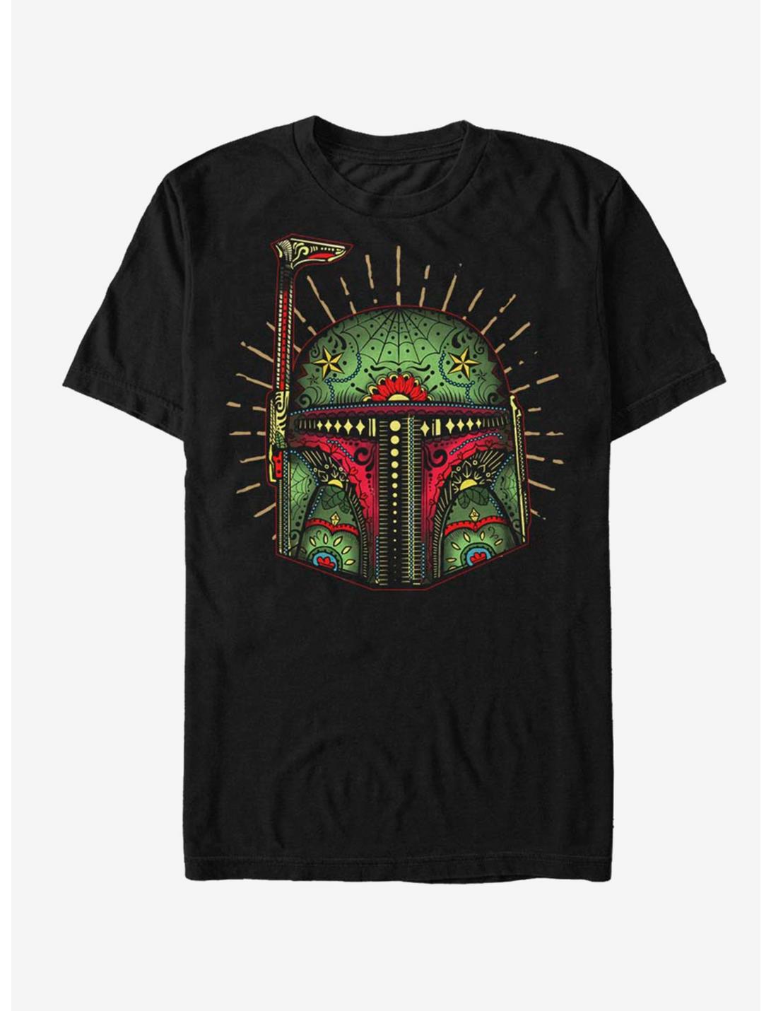 Star Wars Boba Sugar Skull T-Shirt, BLACK, hi-res