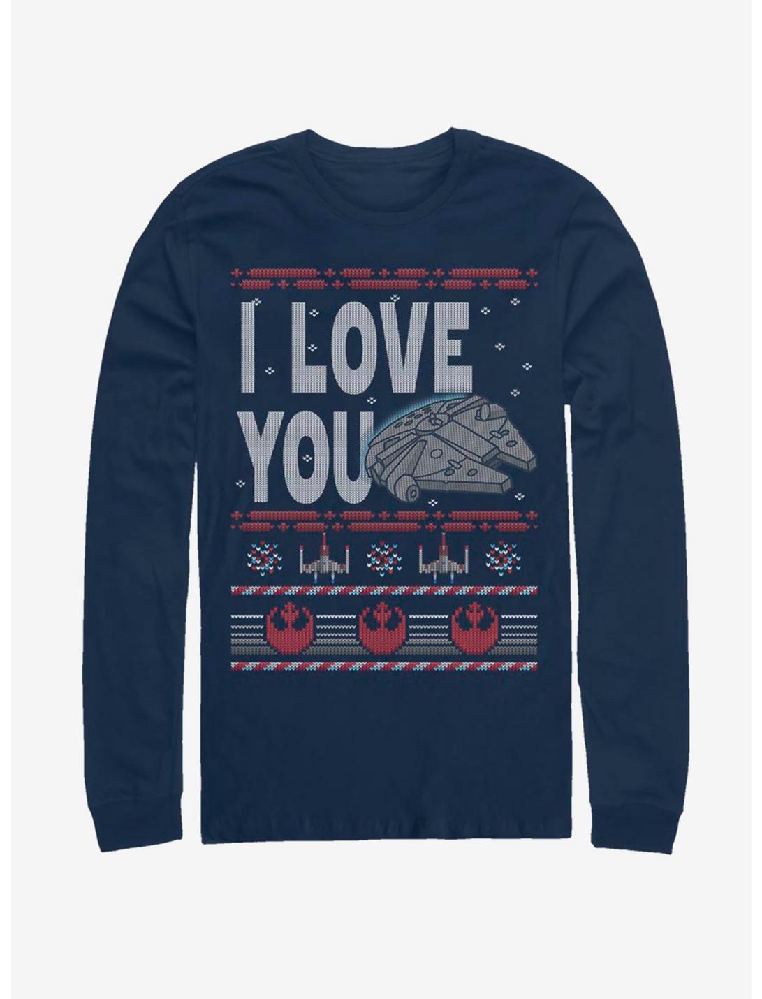 Star Wars Ugly Love Long-Sleeve T-Shirt, NAVY, hi-res