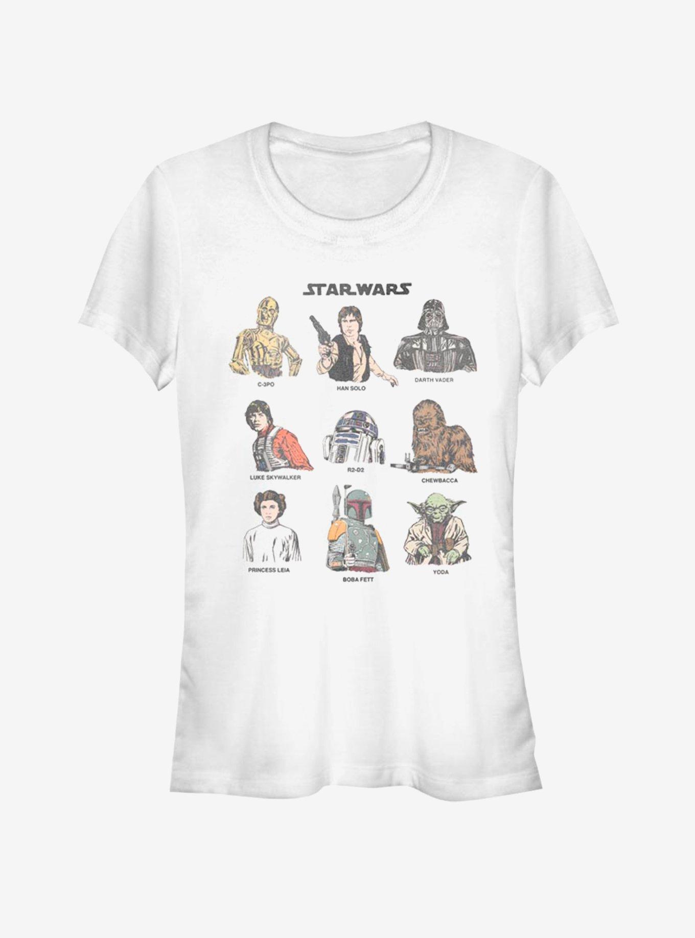 Star Wars Retro Character Cast Girls T-Shirt, , hi-res