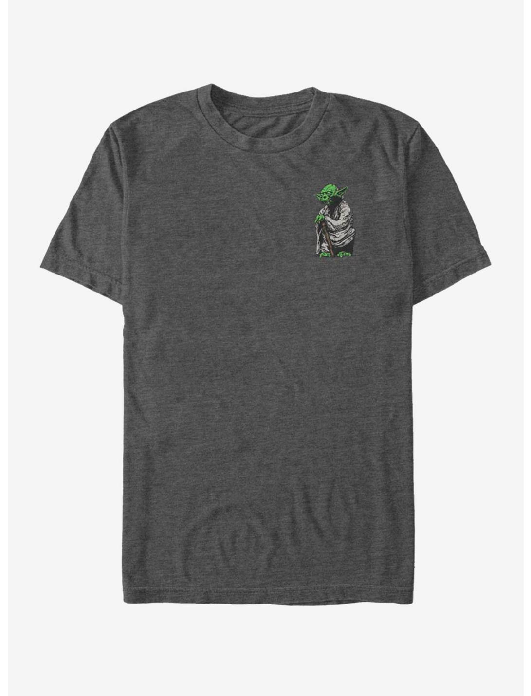Star Wars Peeping Yoda T-Shirt, CHAR HTR, hi-res