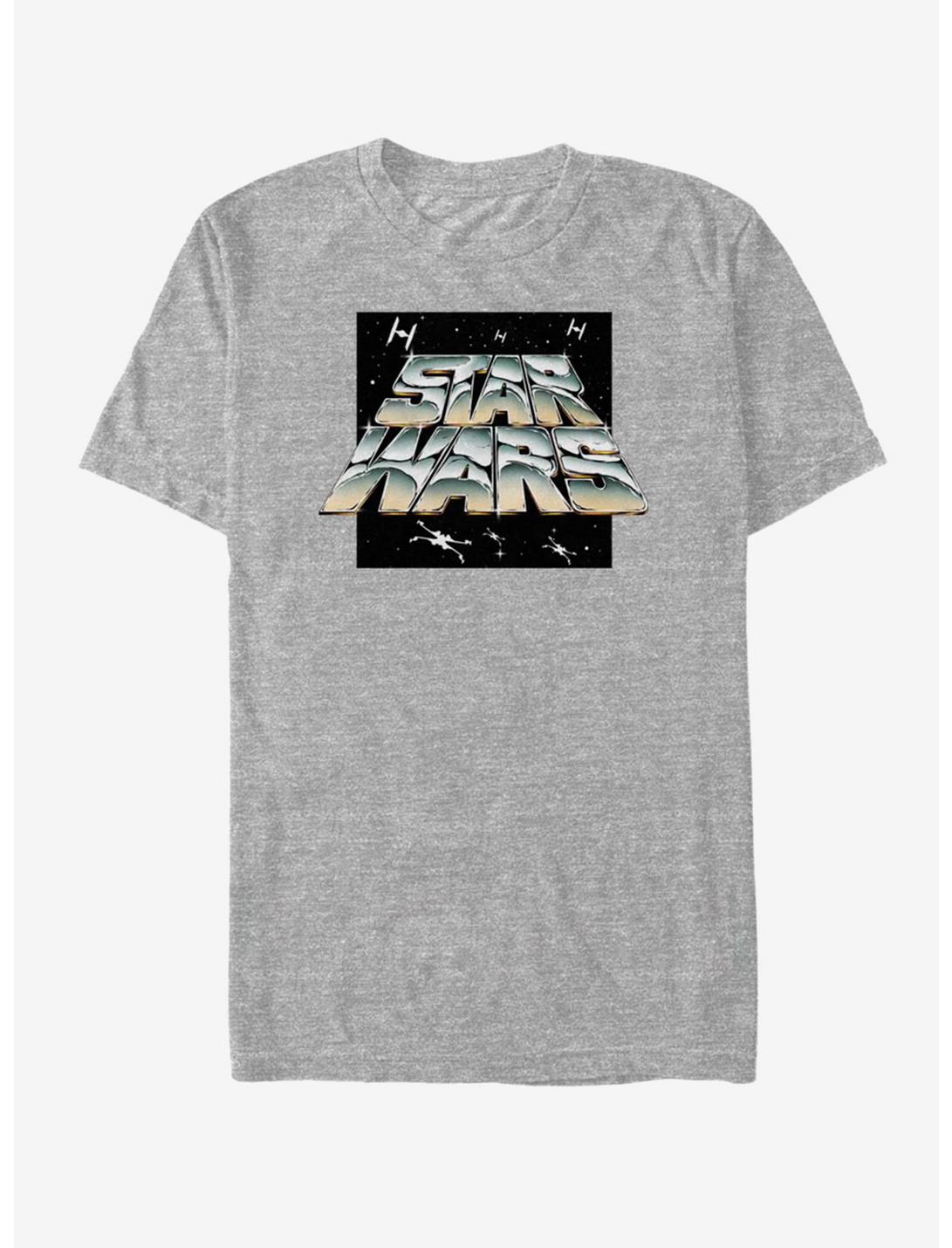 Star Wars Chrome logo T-Shirt, ATH HTR, hi-res