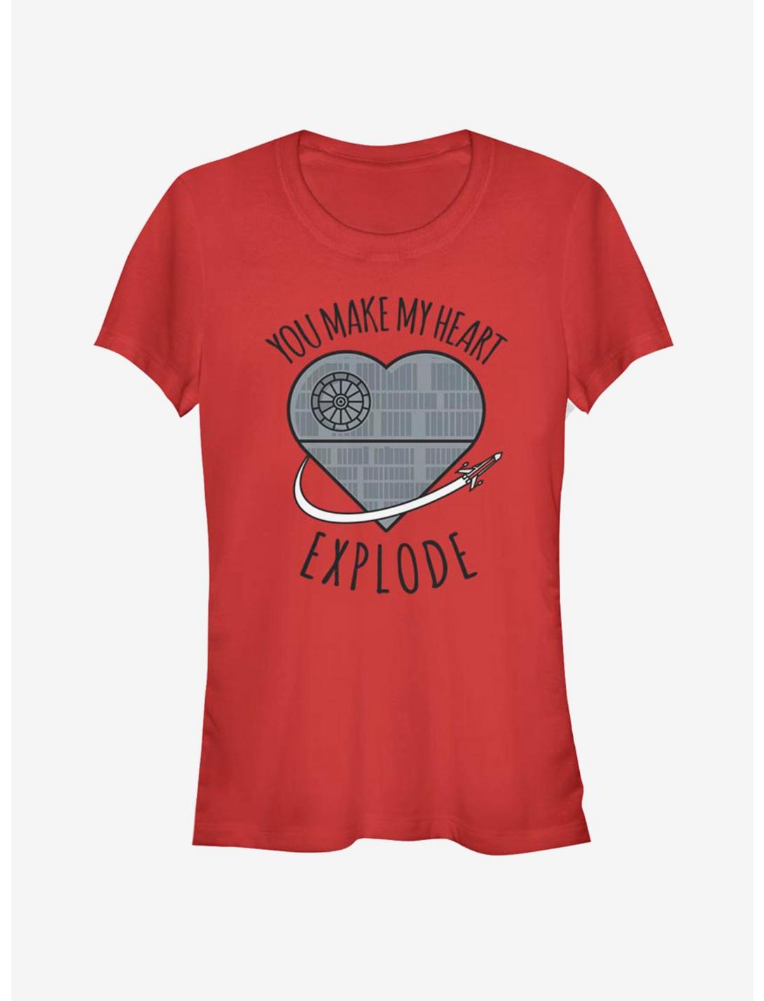 Star Wars Heart Explode Death Star Girls T-Shirt, , hi-res