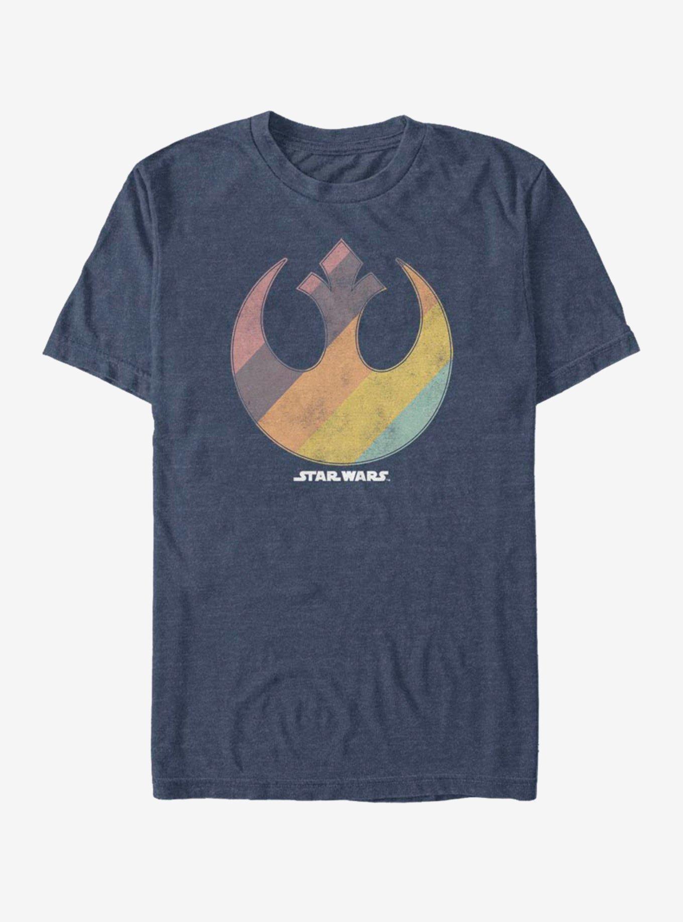 Star Wars Rainbow Rebel T-Shirt, NAVY HTR, hi-res