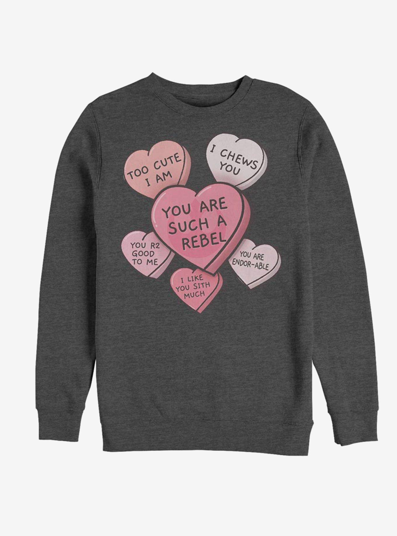 Star Wars Candy Hearts Sweatshirt, CHAR HTR, hi-res