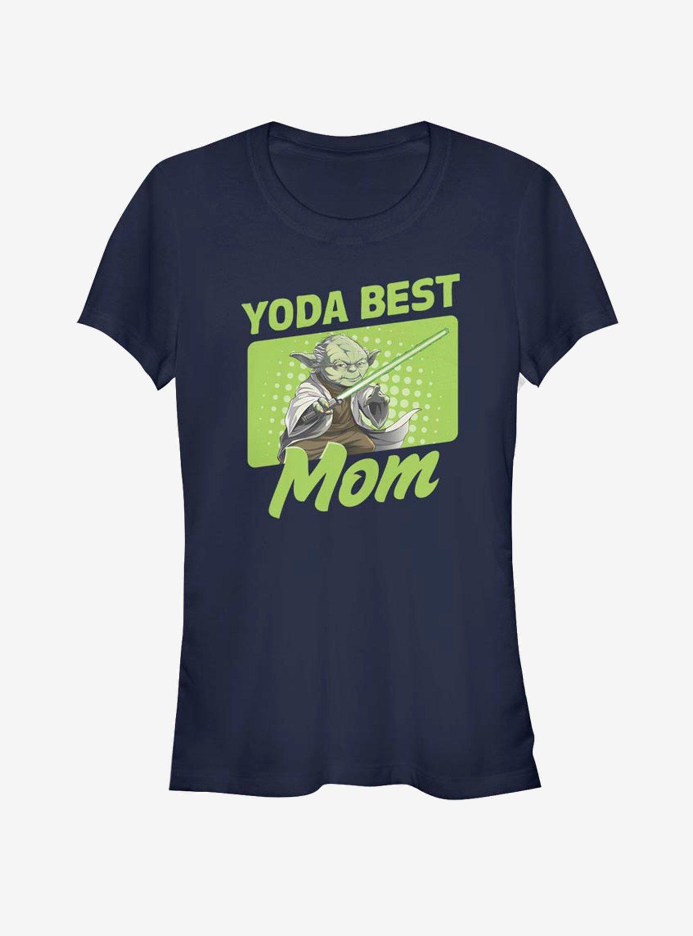 Star Wars Yoda Best Mom Girls T-Shirt, NAVY, hi-res