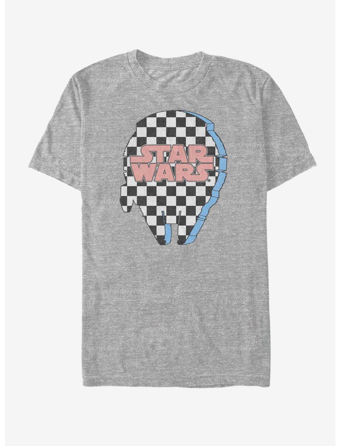 Star Wars Pop Checker Falcon T-Shirt, ATH HTR, hi-res
