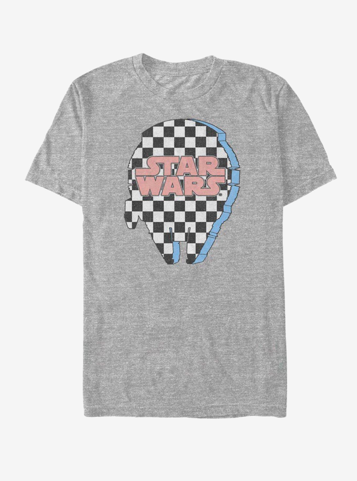 Star Wars Pop Checker Falcon T-Shirt, ATH HTR, hi-res