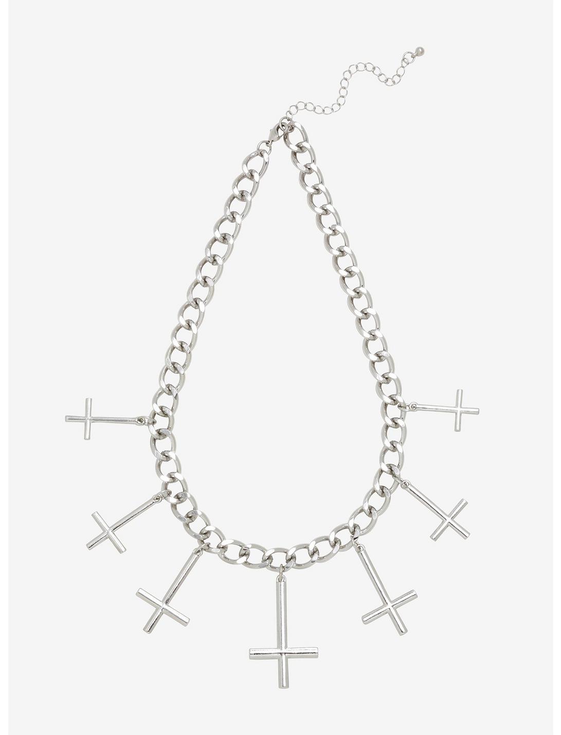 Multi Cross Chain Necklace, , hi-res
