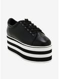 Black With Striped Sole Platform Sneakers, MULTI, hi-res