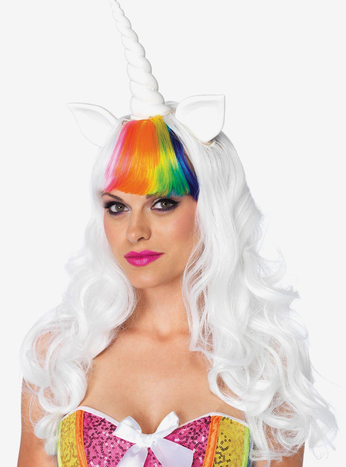 Unicorn Wig & Rainbow Tail, , hi-res