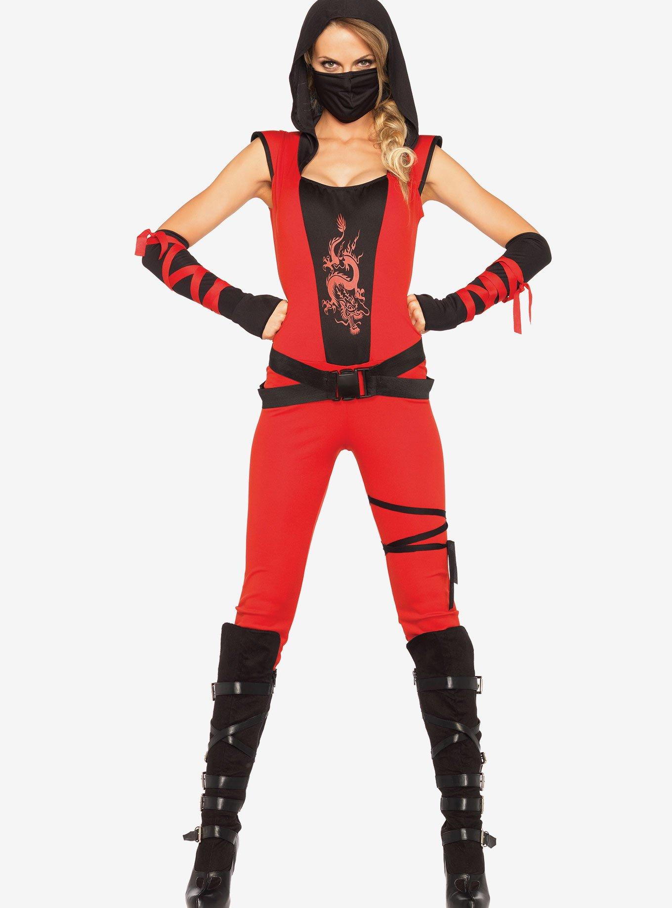 Ninja Assassin Costume, RED  BLACK, hi-res