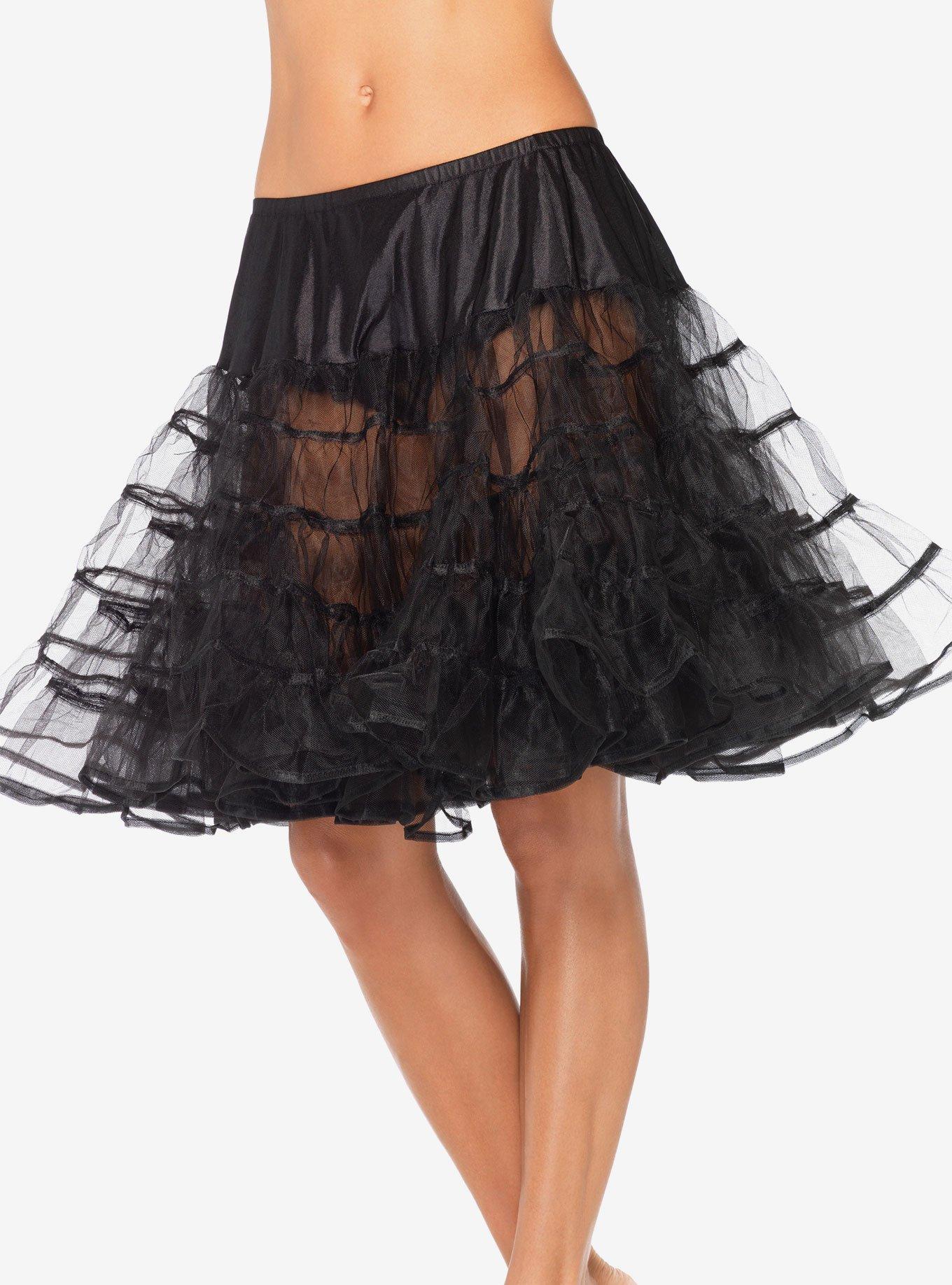 Black Knee Length Petticoat, , hi-res