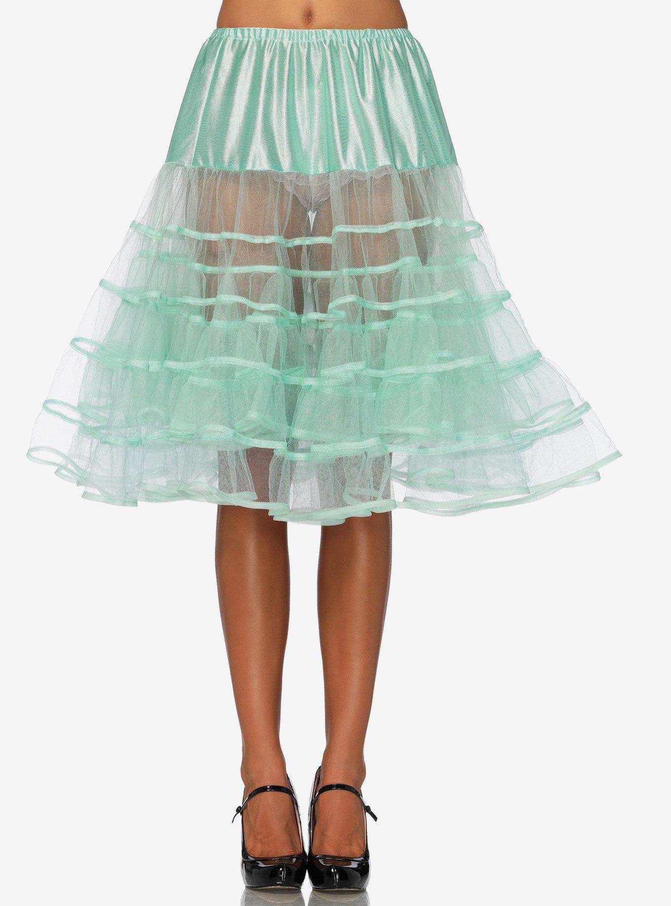 Mint Knee Length Petticoat, , hi-res