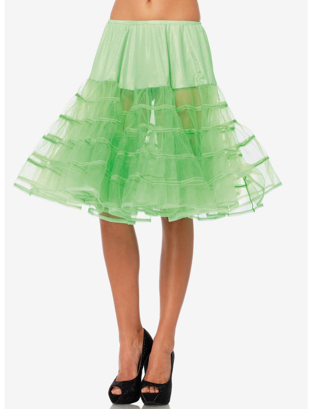 Bright Green Knee Length Petticoat, , hi-res