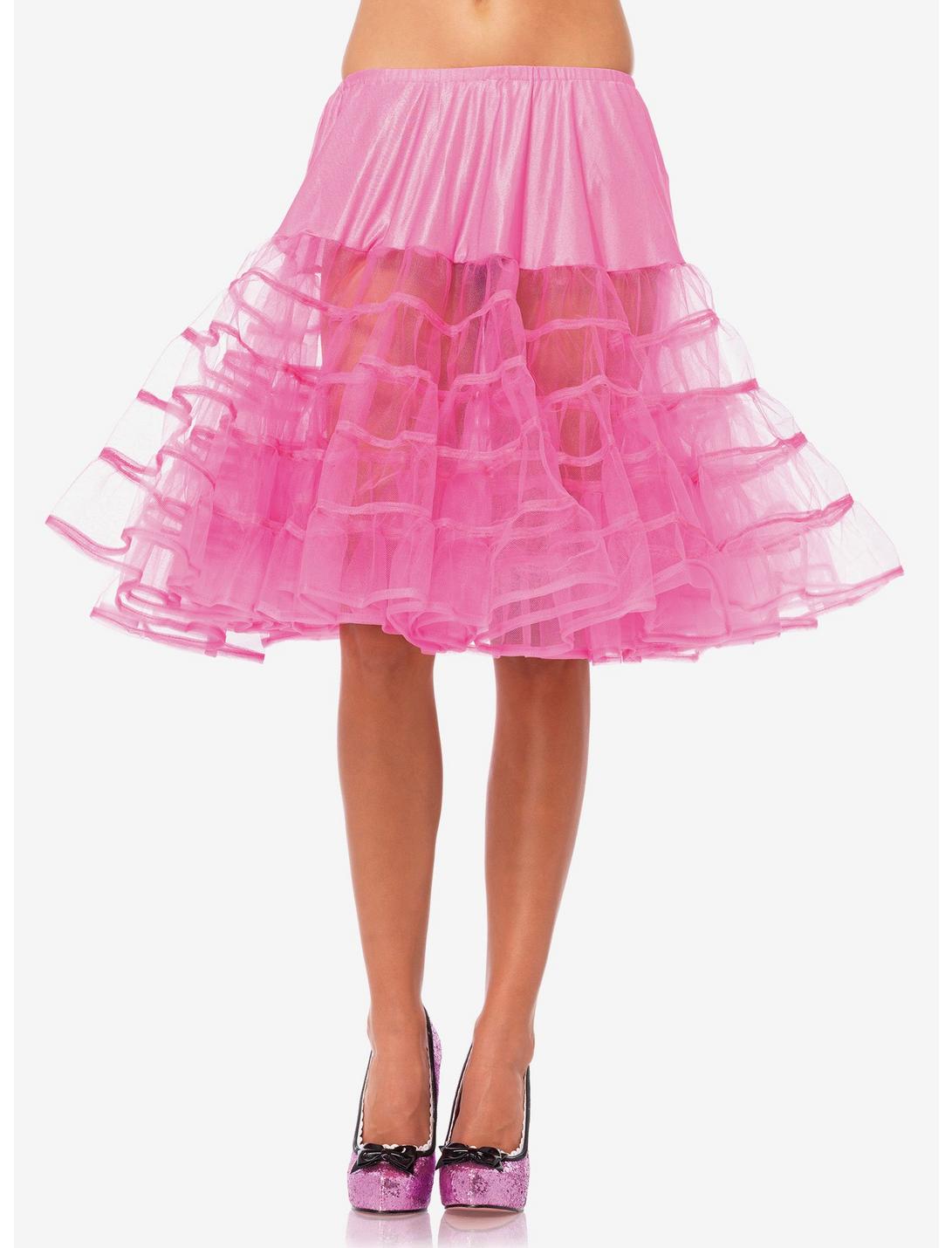 Neon Pink Knee Length Petticoat, , hi-res