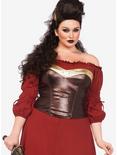 Warrior Armor Bustier With Stud Accents Plus Size, BROWN, hi-res