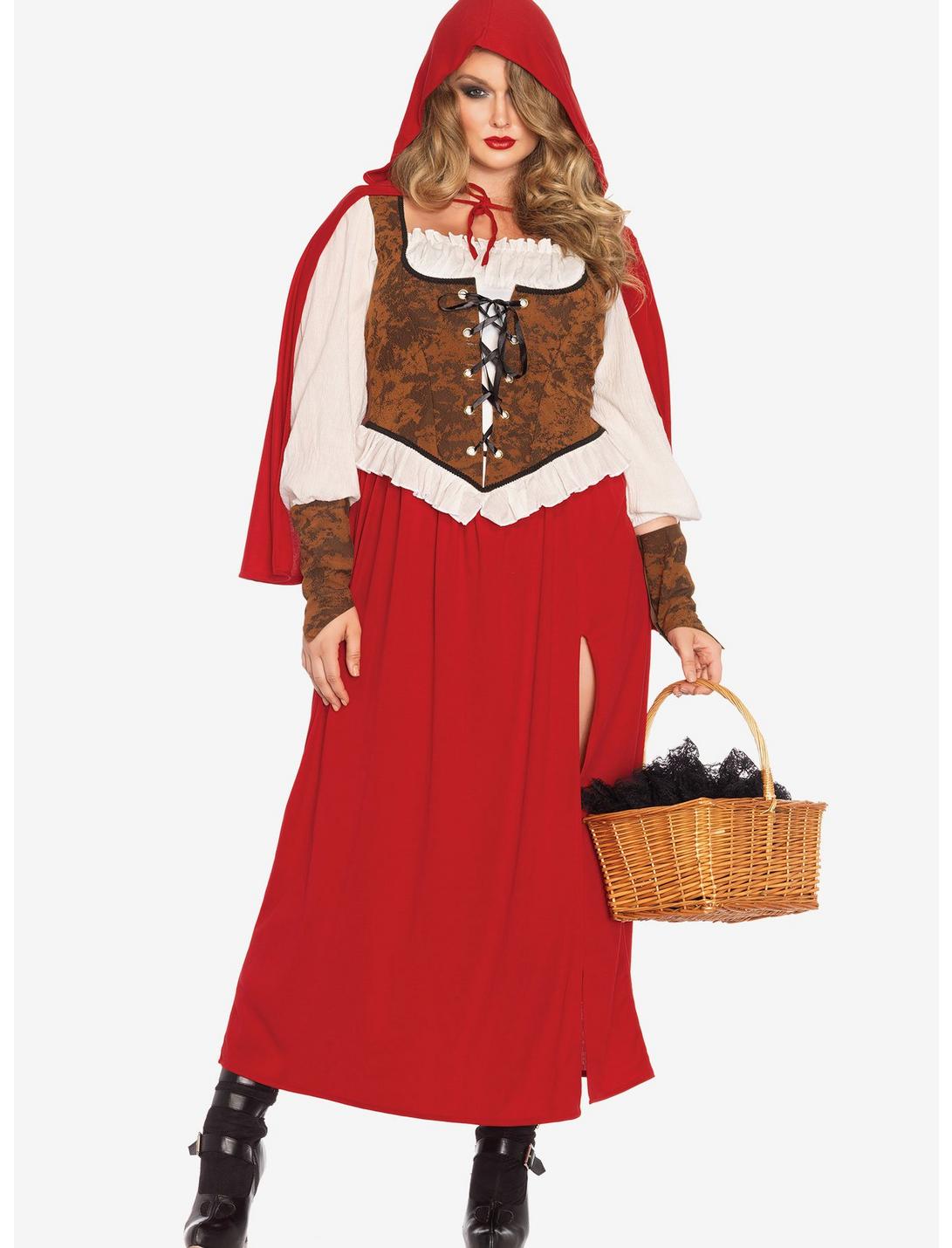 Woodland Red Riding Hood Costume Plus Size, RED, hi-res