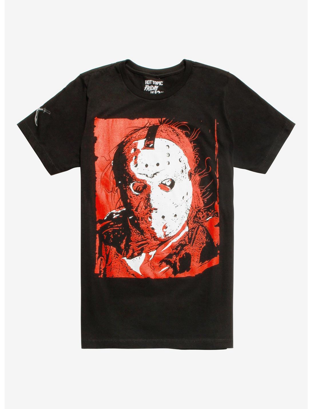 Friday The 13th Red & White Jason T-Shirt, RED, hi-res