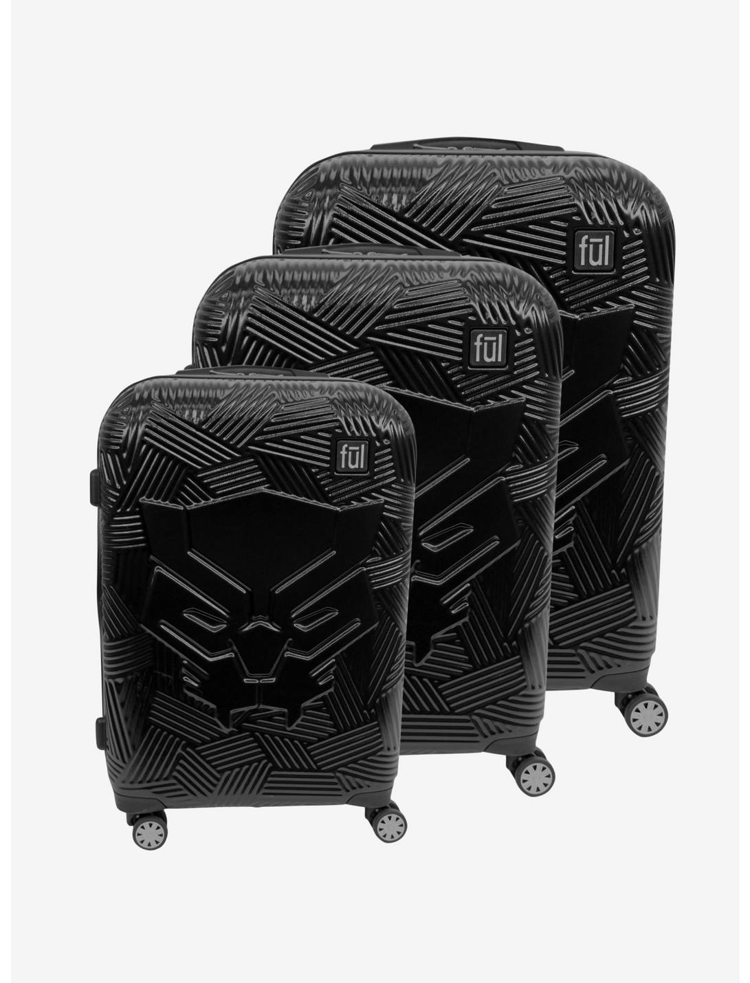 FUL Marvel Black Panther Icon Molded Hard Sided 3 Piece Luggage Set, , hi-res