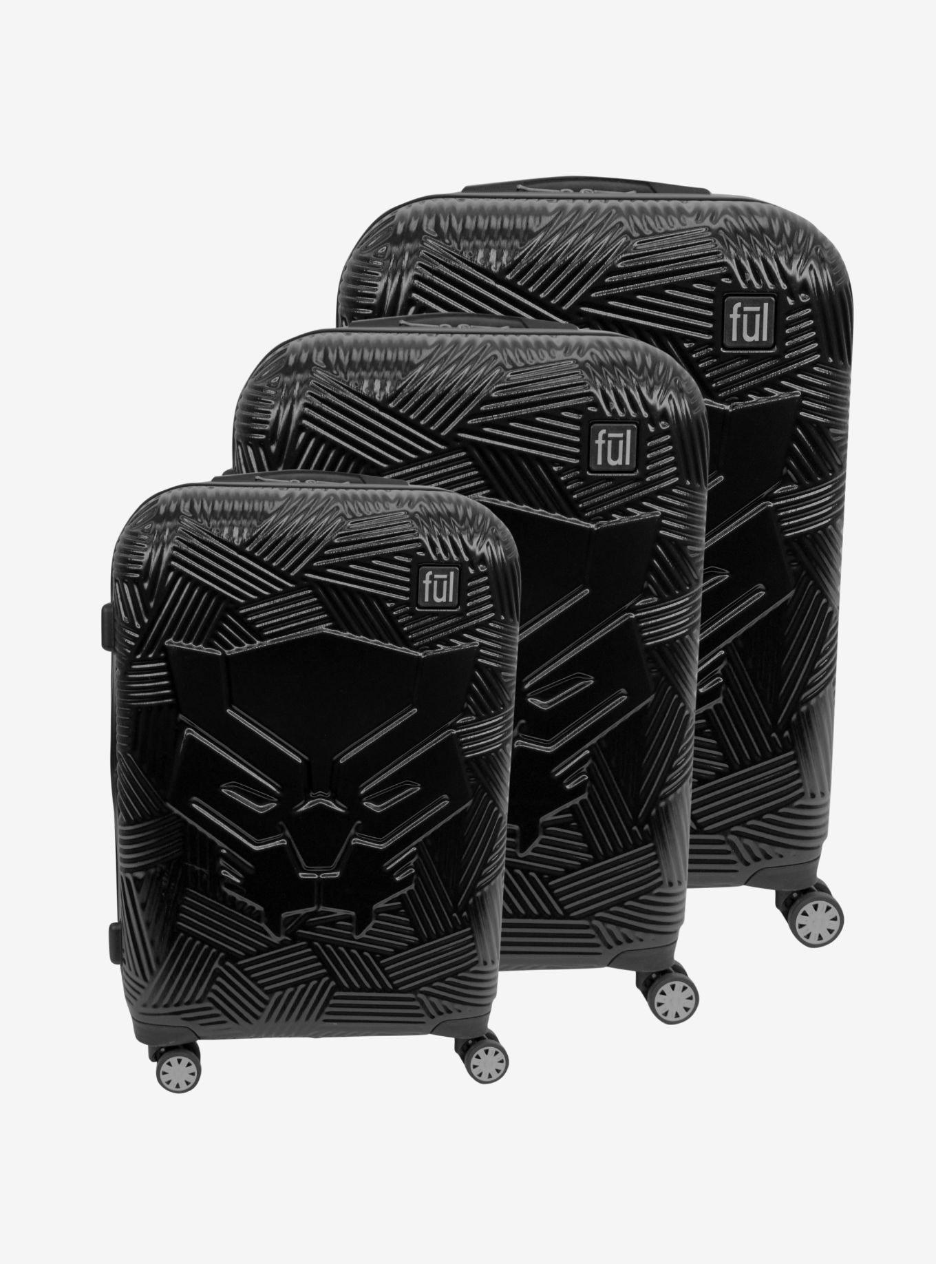 FUL Marvel Black Panther Icon Molded Hard Sided 3 Piece Luggage Set, , hi-res