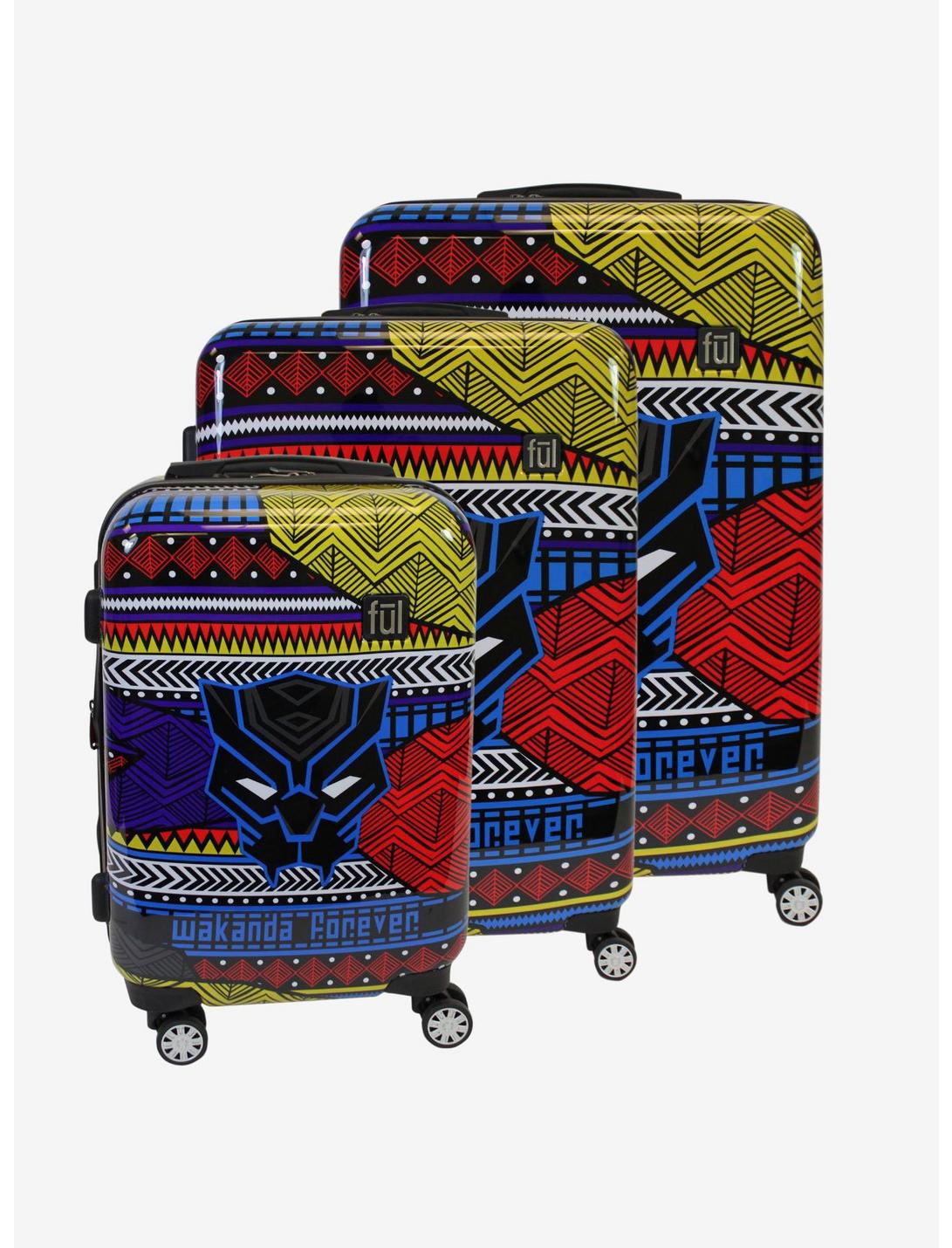 FUL Marvel Black Panther Tribal Art 3 Piece Luggage Set, , hi-res