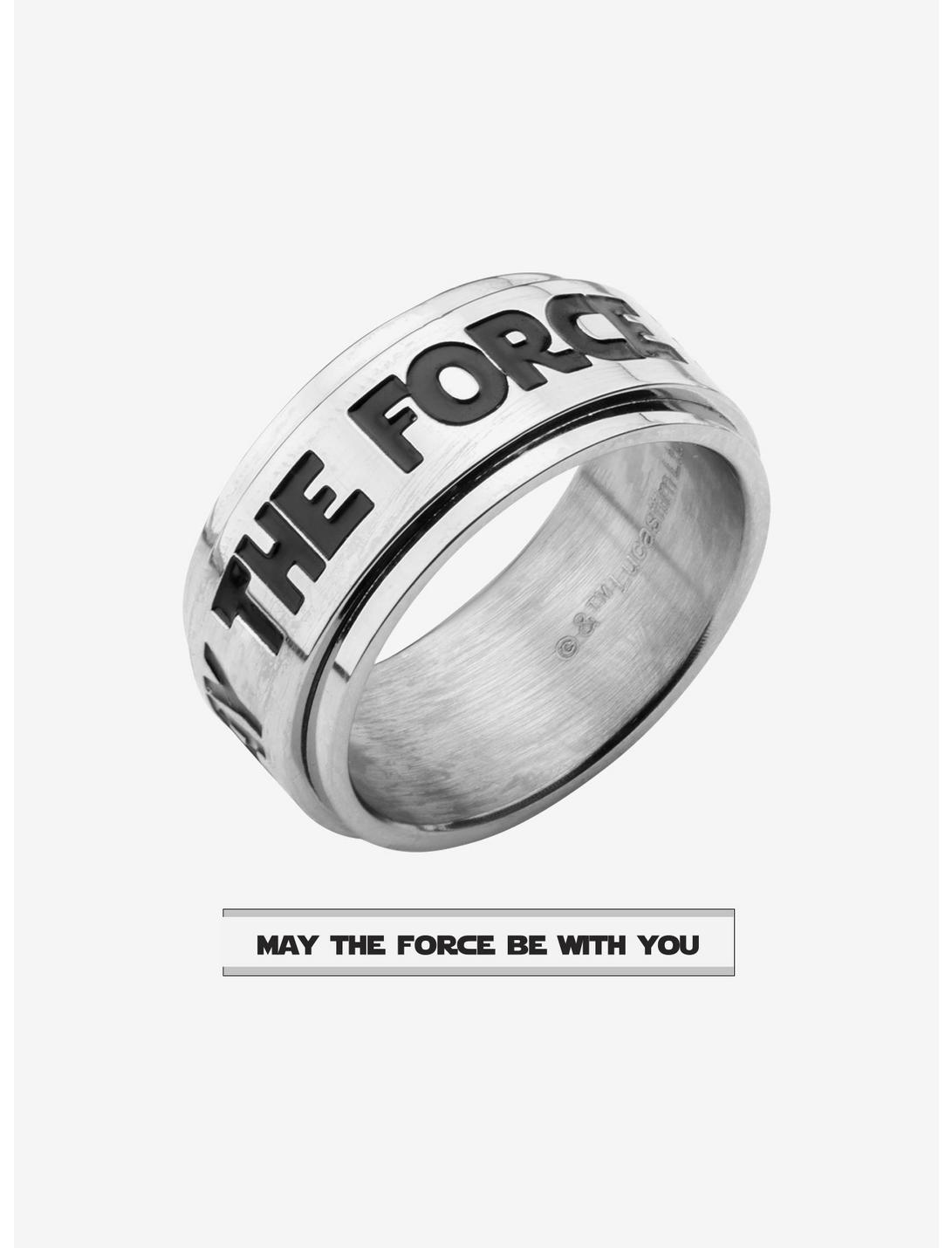 Star Wars "MAY THE FORCE BE WITH YOU" Spinner Ring, SILVER, hi-res